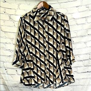 Lior Paris Long Sleeve Collared Blouse Size Medium Excellent Condition